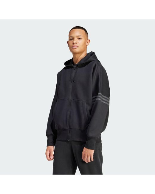 Hoodie Street Neuclassics Full-Zip di Adidas in Black da Uomo