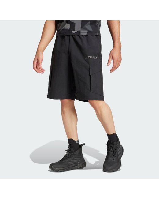 Adidas Black Terrex Xploric Cargo Shorts for men