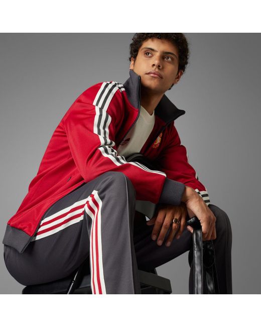 Adidas Gray Manchester United Originals Track Pants for men