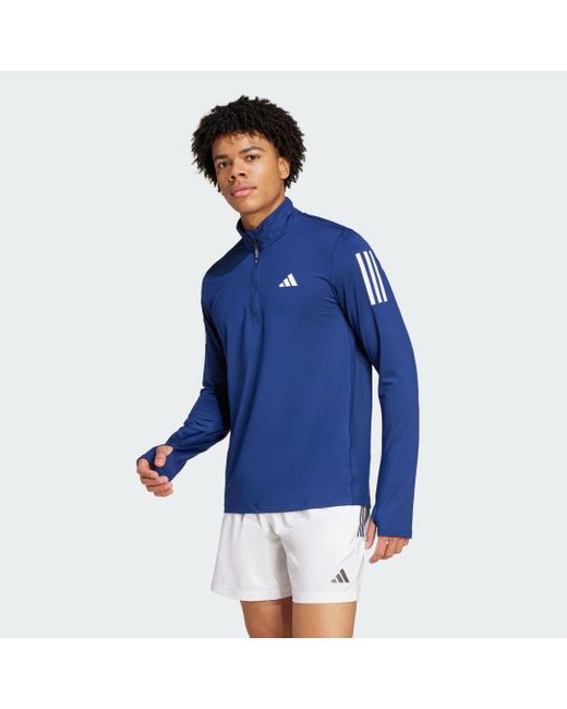 Maglia Da Allenamento Own The Run Half-Zip di Adidas in Blue da Uomo