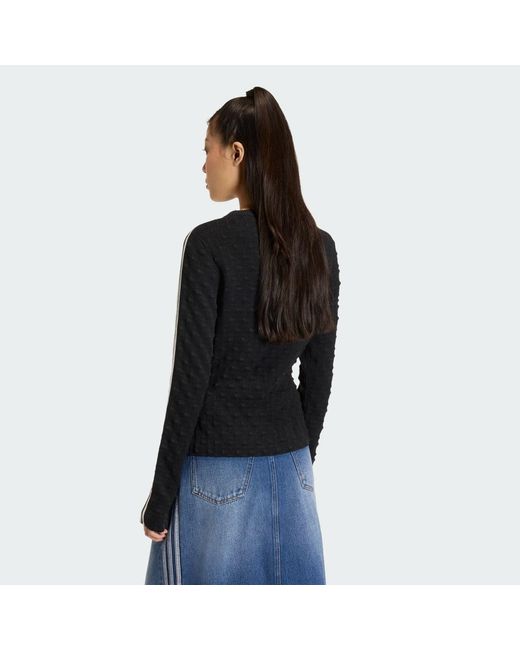 Adidas Black Originals Slim Solid Spike Knit Sweatshirt