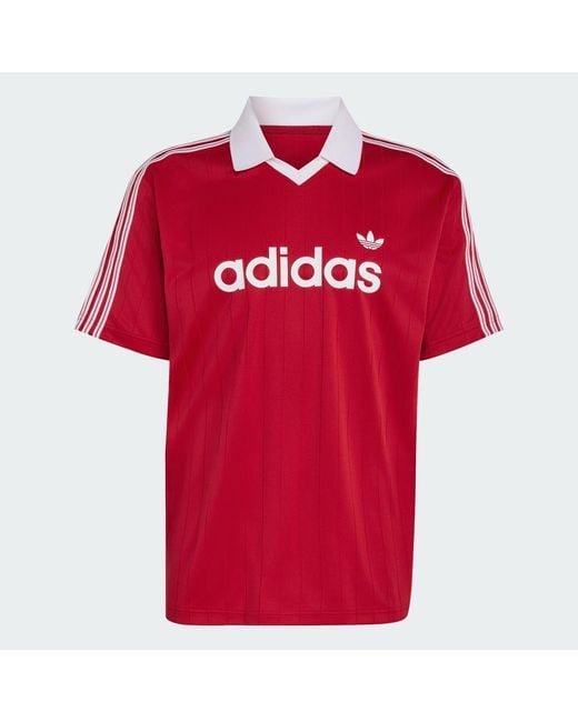 Adidas Originals Red Jersey Adidas Drop Needle Jersey Team Victory for men