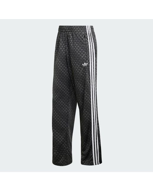 Adidas Gray Firebird Loose Monogram Track Tracksuit Bottoms for men