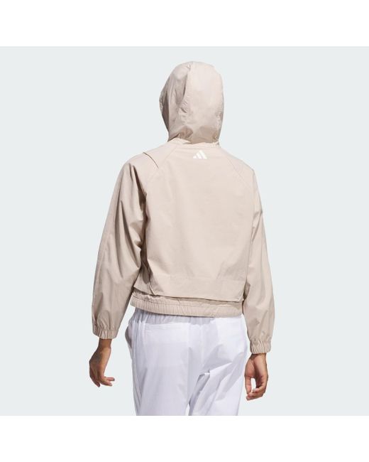 Felpa Con Cappuccio Beyond Full-Zip di Adidas in Natural