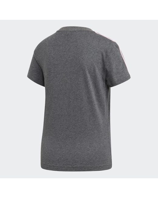 Adidas Gray Essentials 3-Stripes Tee