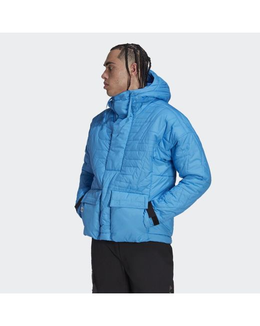 Adidas Blue Terrex Free Hiker Made To Be Remade Padded Anorak for men