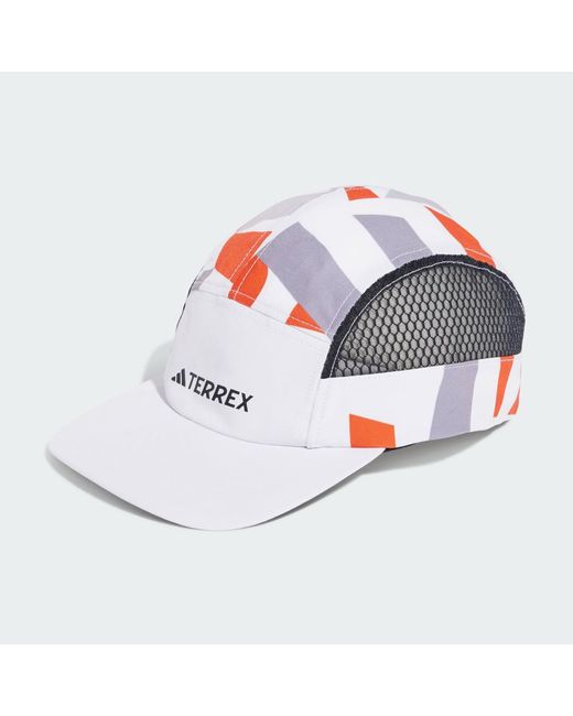 Adidas Metallic Adult Terrex Climacool 5 Panel Graphic Trail Running Cap,white/semi Impact Orange/black,one Size Fits Most