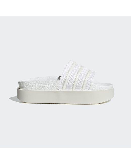 adidas Synthetic Adilette Bonega Slides in White Lyst UK