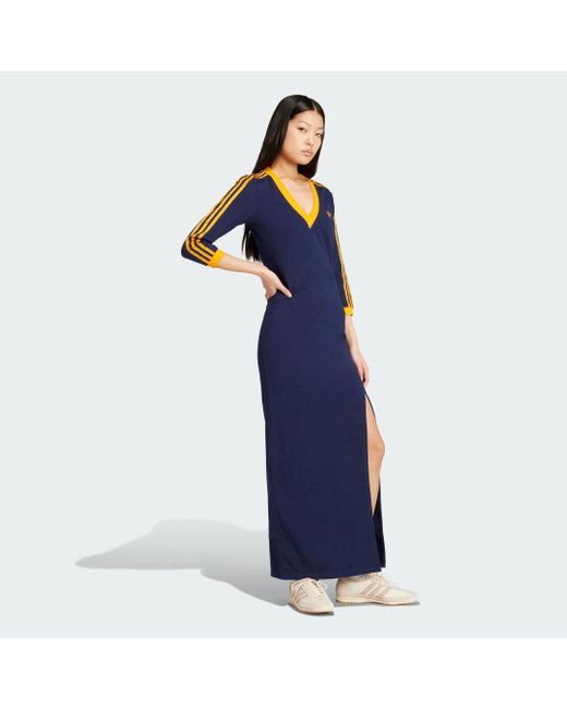Abito Adicolor Classics 3-Stripes Maxi di Adidas in Blue
