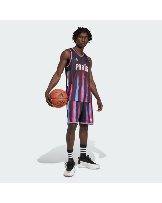 Adidas Red Paris Basketball Home Shorts for men