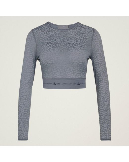 Adidas Blue Asmc Longsleeve Lace Crop Top