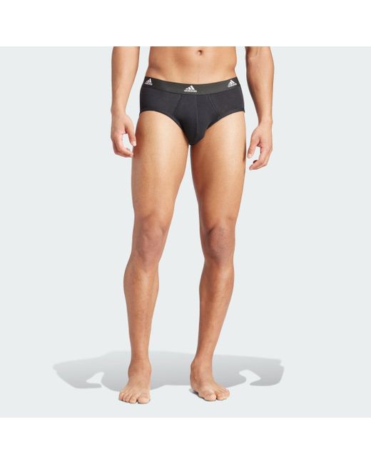 Adidas Blue Active Flex Cotton Brief Underwear 3 Pack for men