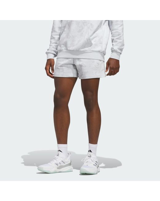 Adidas White Mahomes Iced Time French Terry Shorts for men