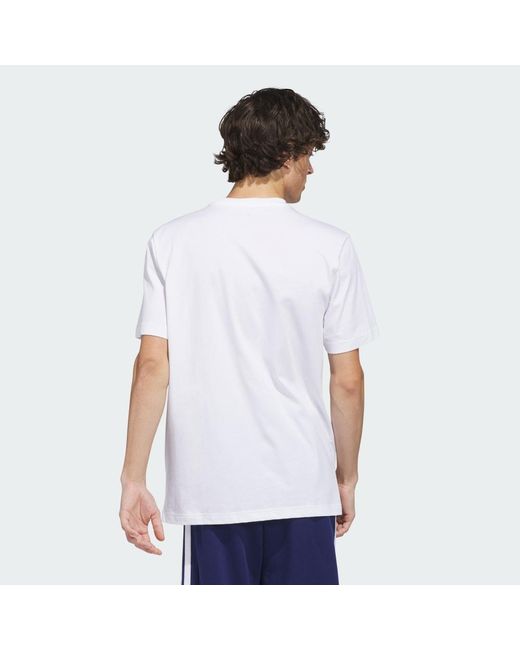 Adidas White Summer Sunset Graphic T-Shirt for men