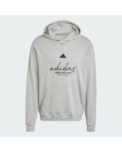 Adidas Gray Brand Love French Terry Hoodie for men