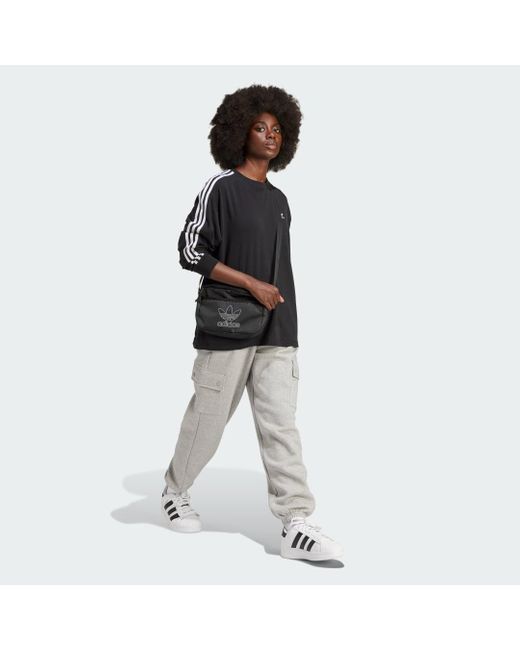 Adidas Black 3-stripes Long-sleeve Top