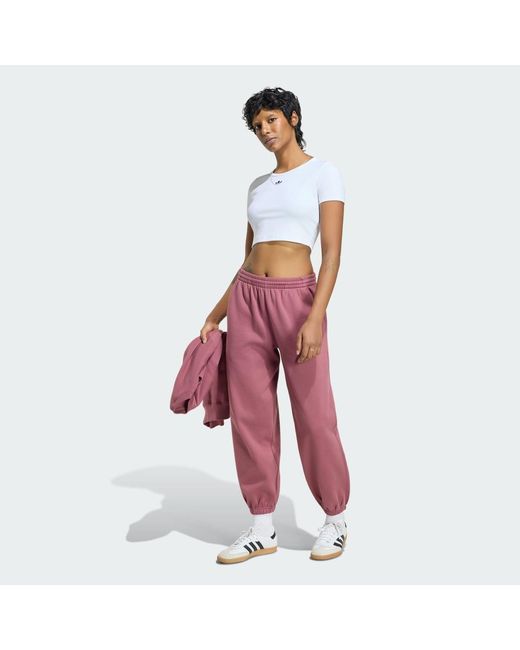 Adidas Originals Red Pants Adidas Essentials Loose Fleece Joggers