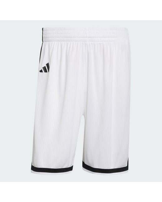 Adidas White Dbb Basketball Home Shorts for men