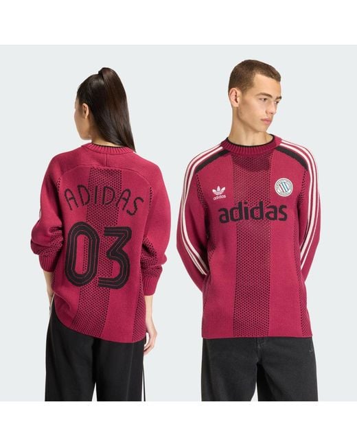 Adidas Red Adicolor Blokecore Longsleeves Light Weight Pullover