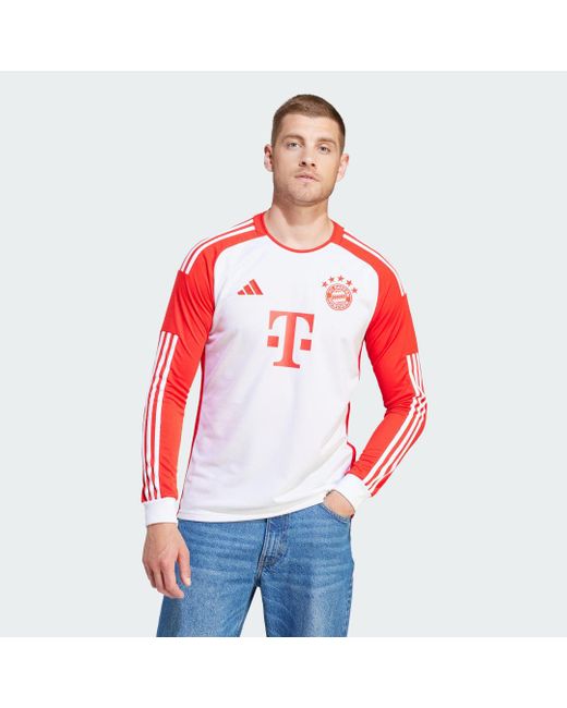 Adidas Red Fc Bayern 23/24 Long Sleeve Home Jersey for men