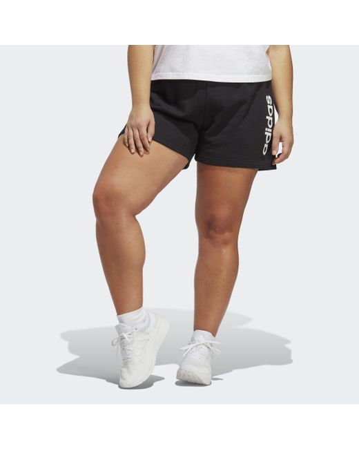 Adidas Blue Essentials Linear French Terry Shorts (plus Size)