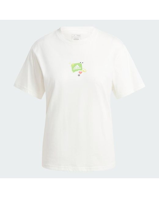 Adidas White Remoji Graphic Tee