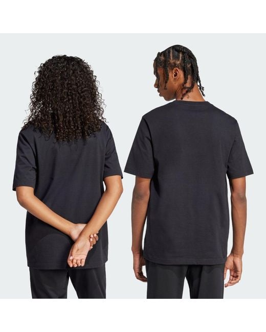 Adidas Blue Lounge Slides Graphic Pocket Tee for men