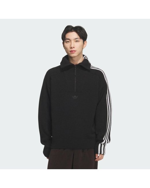 Adidas Black Premium 3S Knitwear Sweatshirt