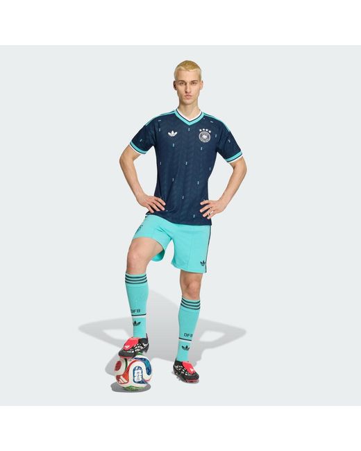 Adidas Blue Germany 26 Away Authentic Shorts for men