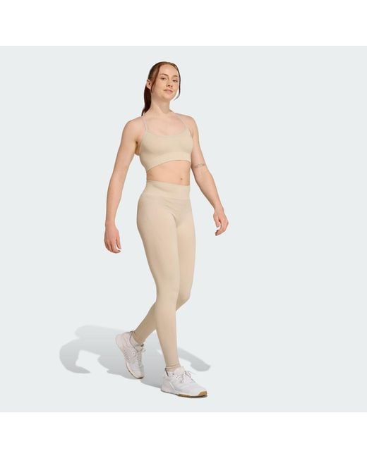 Adidas Natural Workout Essentials Full-Length Knit Leggings