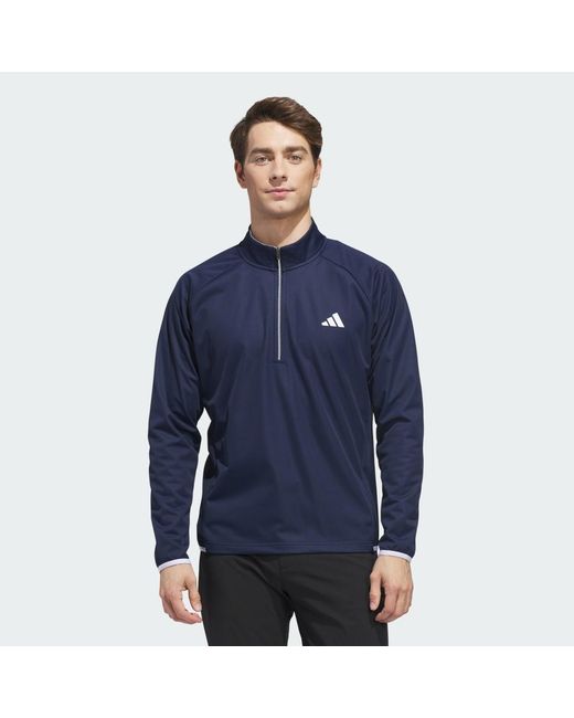 Adidas Blue Ultimate365 Durable Water Repellent Wind Quarter-Zip Sweatshirt for men