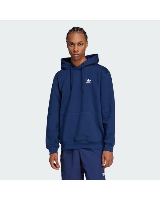 Adidas Blue Trefoil Essentials Loose Hoodie for men