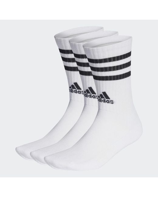 Calze 3-Stripes Cushioned (3 paia) di Adidas in White