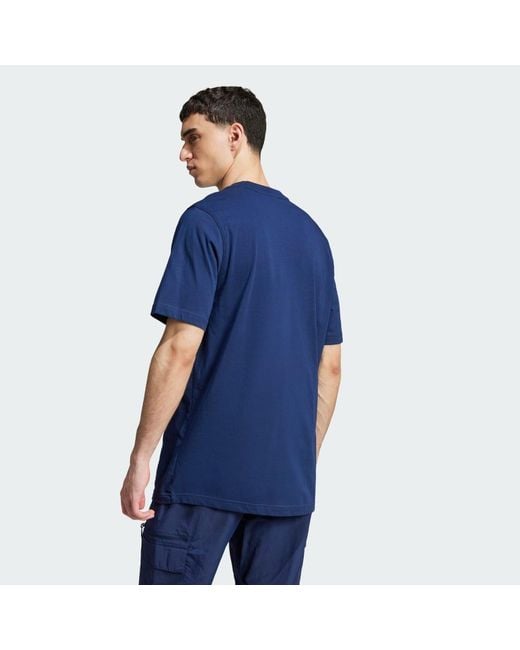 Adidas Blue Trefoil Essentials Tee for men