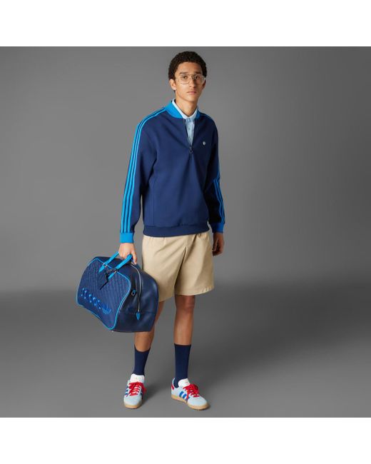 Sudadera Originals 1/4 Zip 3 Bandas Adidas de hombre de color Blue