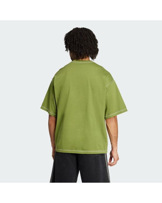 Adidas Green Trefoil Essentials Tee for men