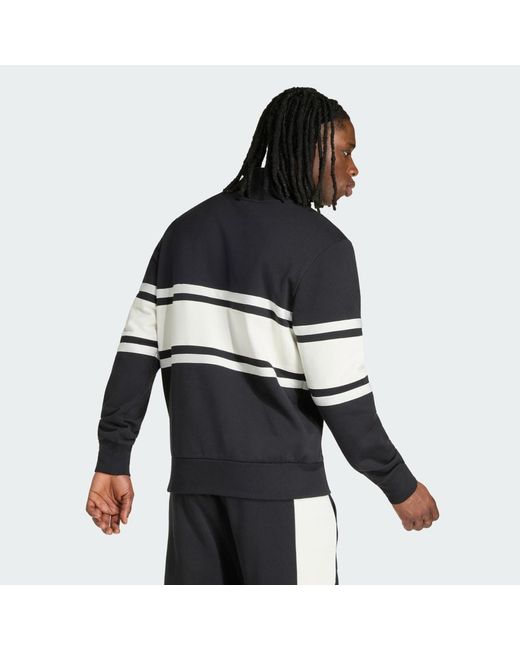Adidas Black New Zealand Rugby Leisurewear Quarter Zip Sweatshirt for men