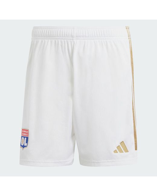 Adidas White Olympique Lyonnais 23/24 Home Shorts for men