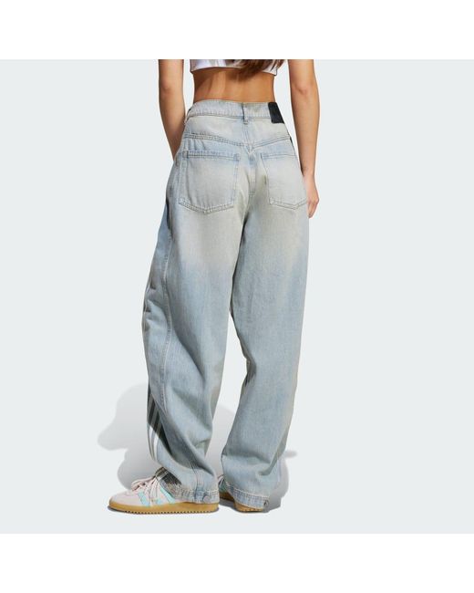 Adidas Blue Adilenium Barrel Leg Denim Pants