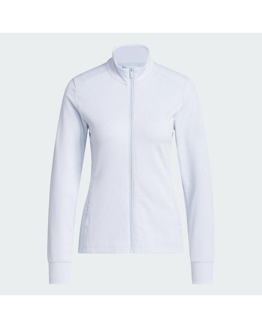 Adidas White Performance Textured Full-Zip Jacket