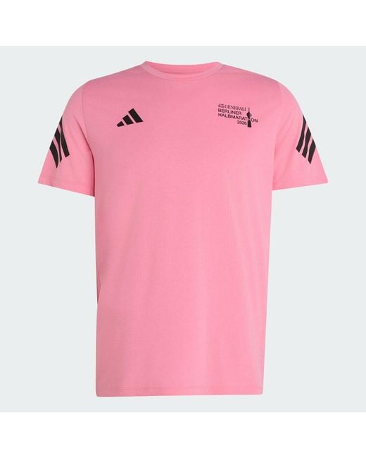 Adidas Pink Berlin Half Marathon T-Shirt for men