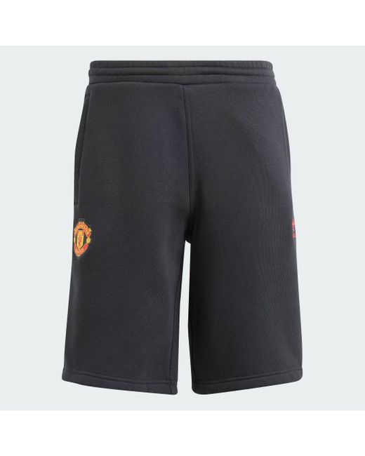 Adidas Black Manchester United Essentials Trefoil Shorts for men