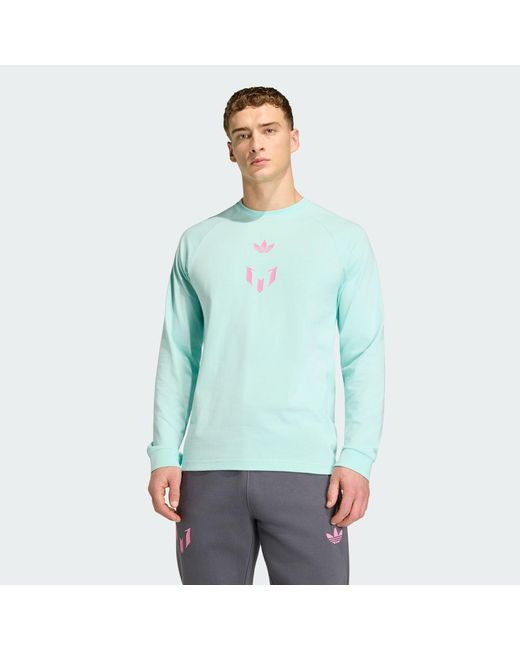 Adidas Green Messi Long Sleeve Long-Sleeve Top for men