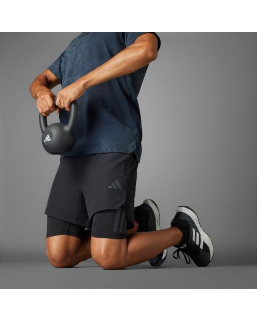 Short 2-In-1 Power di Adidas in Black da Uomo