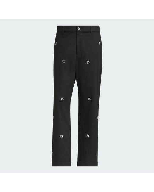Adidas Black Originals Loose Embroidered Pant for men