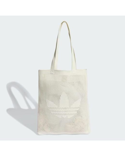 Adidas White Crochet Tote Bag