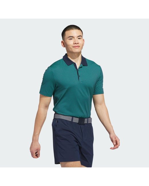 Adidas Originals Green Beyond The Course Textured Polo Shirt for men