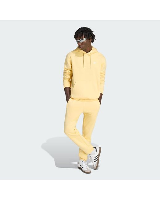 Adidas Yellow Trefoil Essentials Loose Hoodie for men
