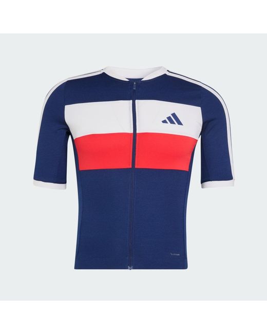 Adidas Blue Tempo Merino Cycling Jersey for men