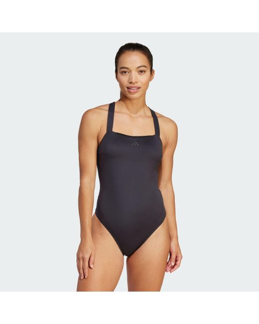Adidas Blue Iconisea Padded Premium X-Back Badeanzug